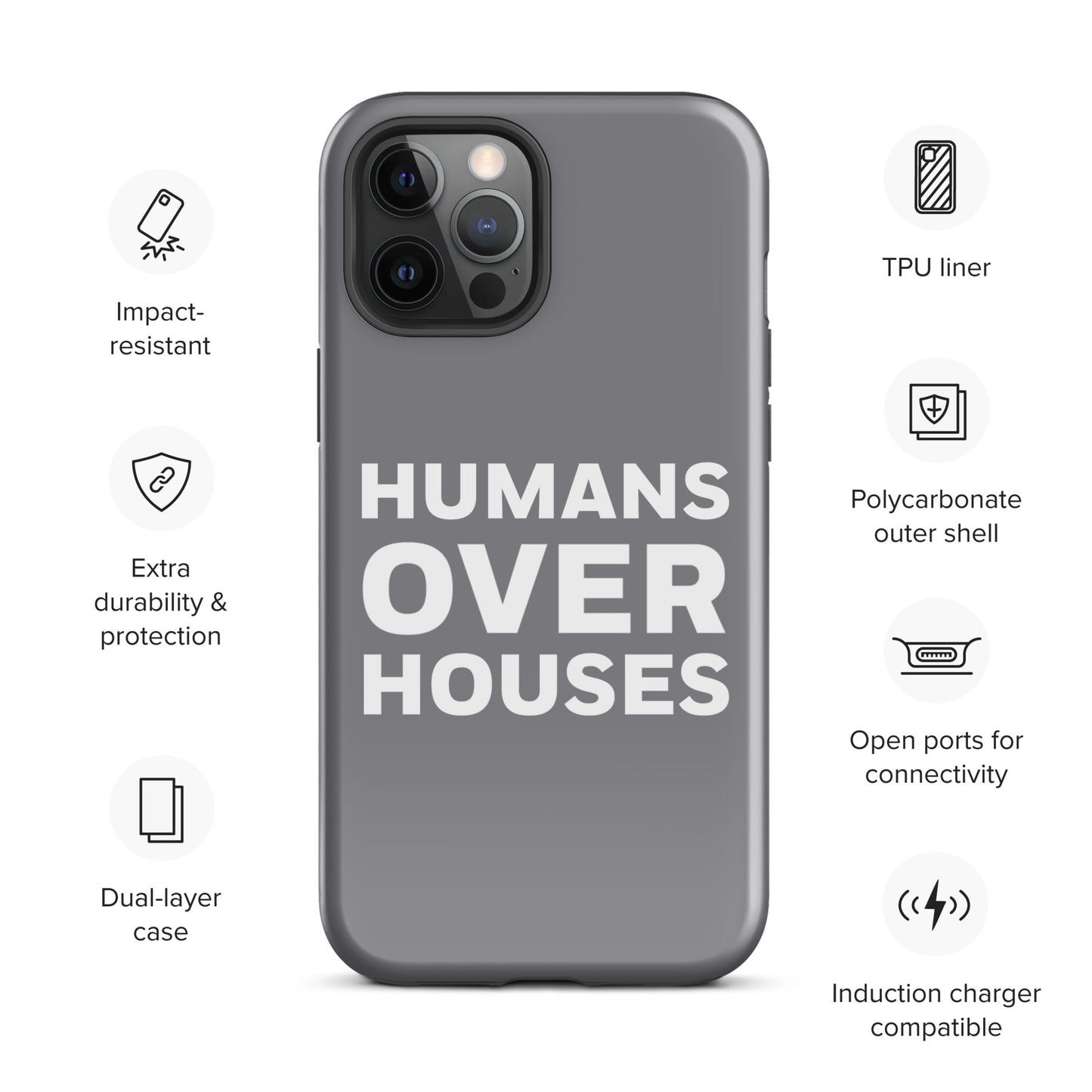 Grey Humans Over Houses Tough Case for iPhone®